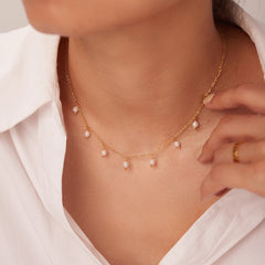 Petite Pearl Charm Necklace